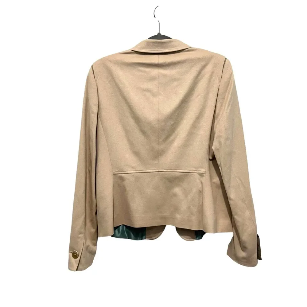 Zanella Blazer Women's Angora Wool Blend Beige Two Button Soft Fully Lined SZ 14
